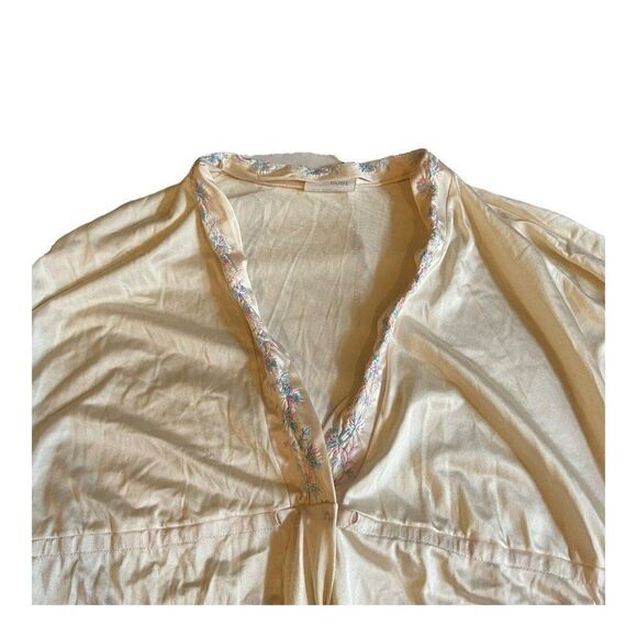 Vintage JC Penney Embroidered Floral Button Down Robe Misses Women Size M W - Picture 2 of 8